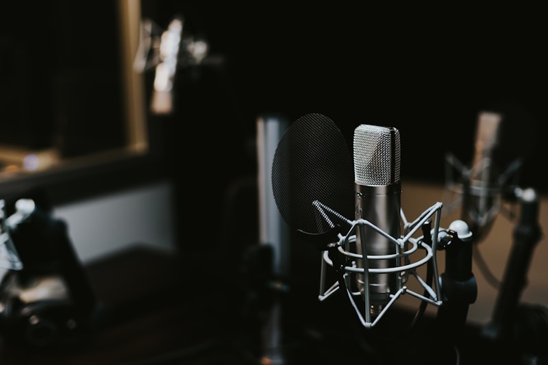 Podcast Aufnahmesituation im gemütlichen Studio